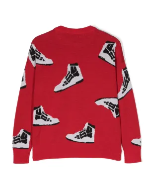 AMIRI KIDS パターン入りインターシャニットウールセーター - サムネイル2