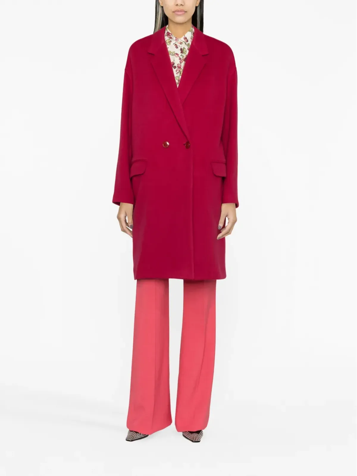 ISABEL MARANT Efegozi ダブルブレストコート ピンク - 画像2