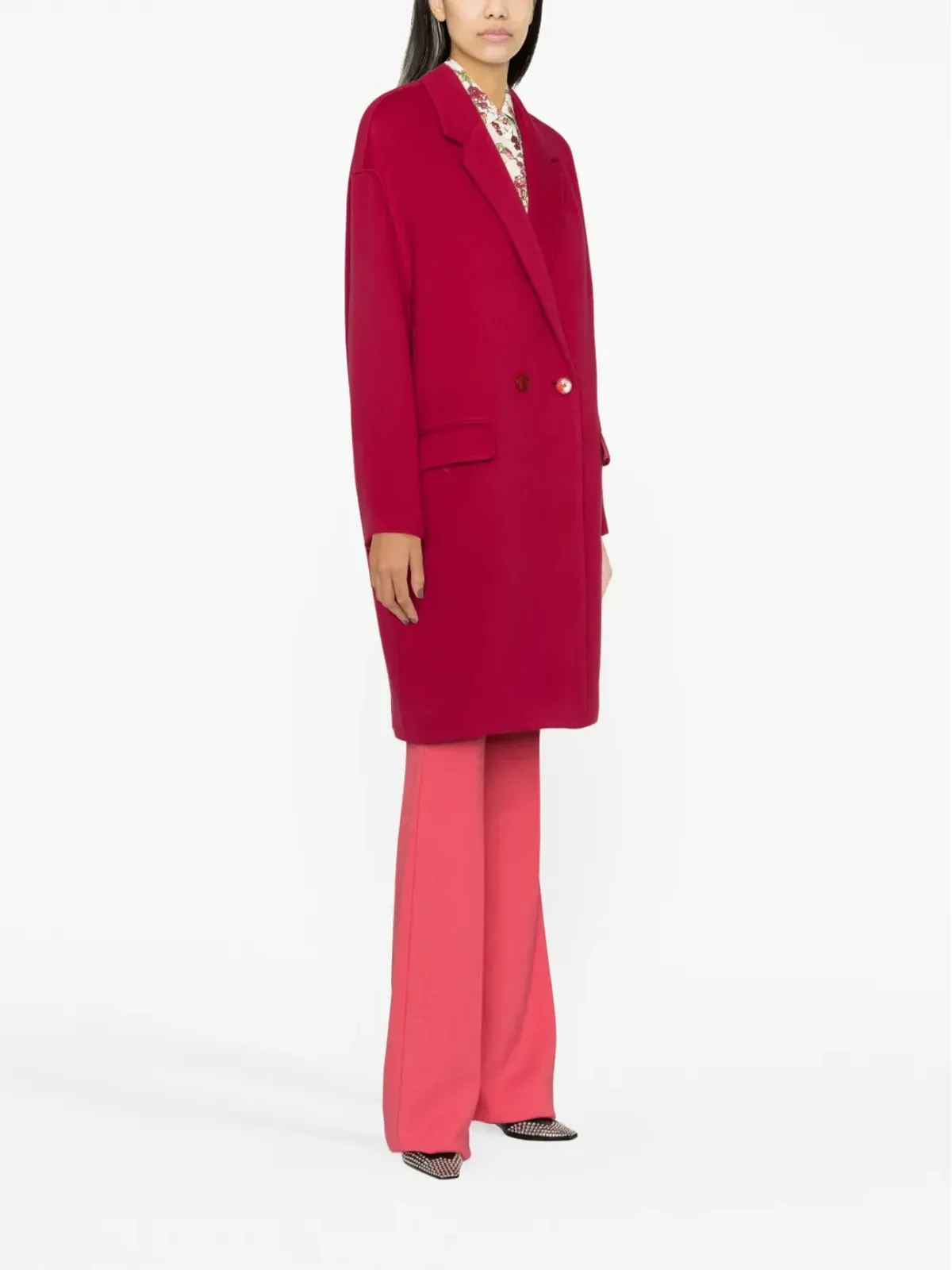 ISABEL MARANT Efegozi ダブルブレストコート ピンク - 画像3