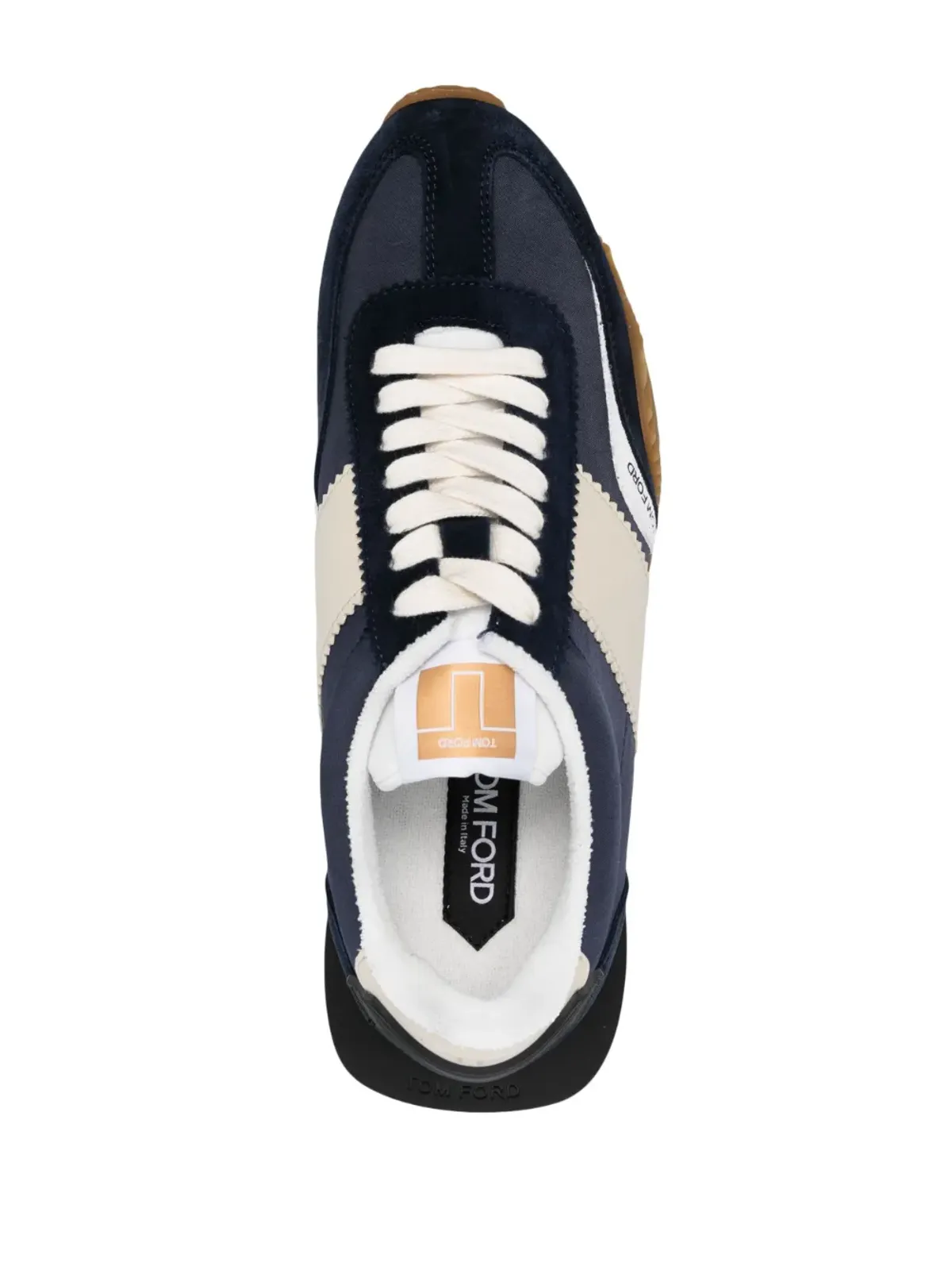 TOM FORD Jamesパネルドレザースニーカー - 画像4