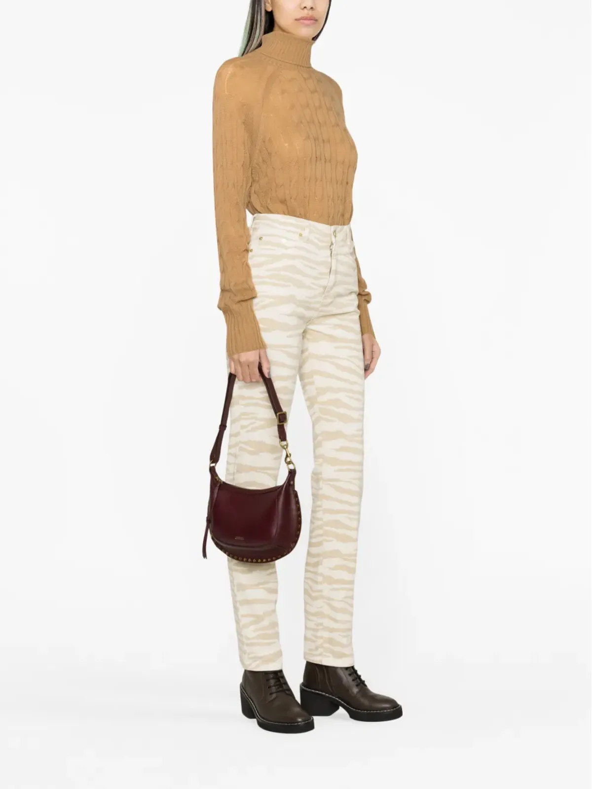 ETRO ケーブル編み ロールネック セーター - Brown - 画像2