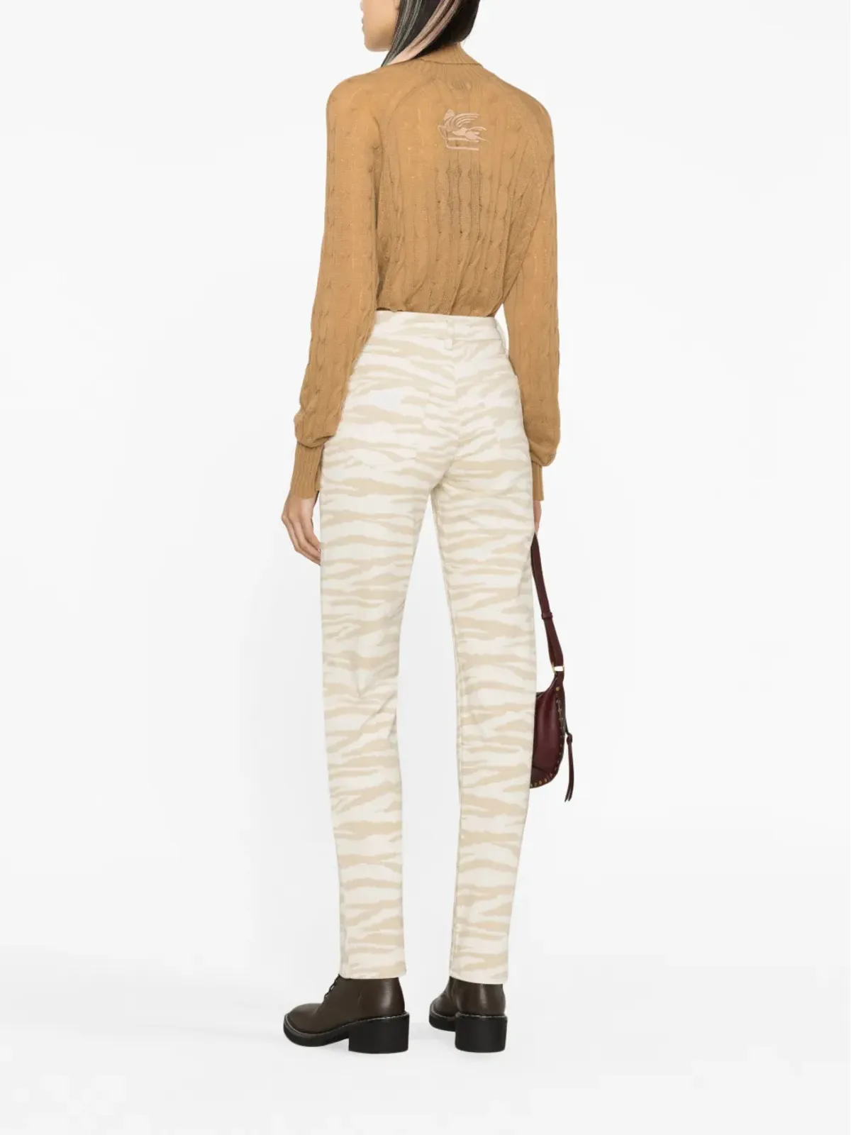 ETRO ケーブル編み ロールネック セーター - Brown - 画像4
