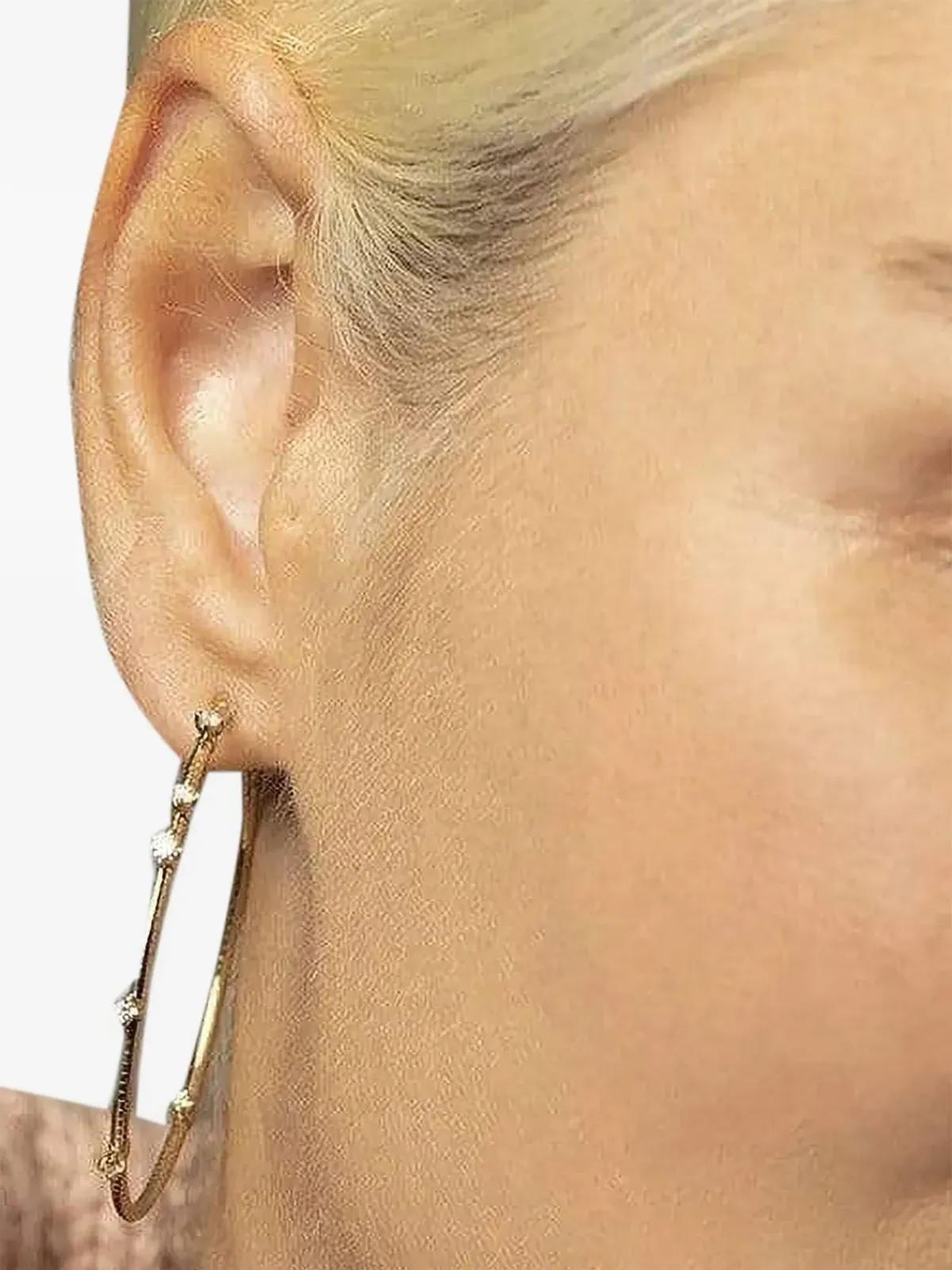 Mattia Cielo 18K イエローゴールド ダイヤモンド フープピアス - 画像2