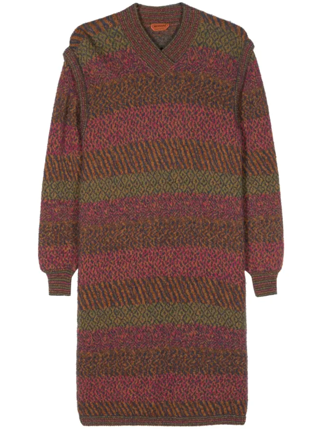 Missoni Pre-Owned Missoni Pre-Owned 1980年代 細編みミディドレス ピンクの商品画像