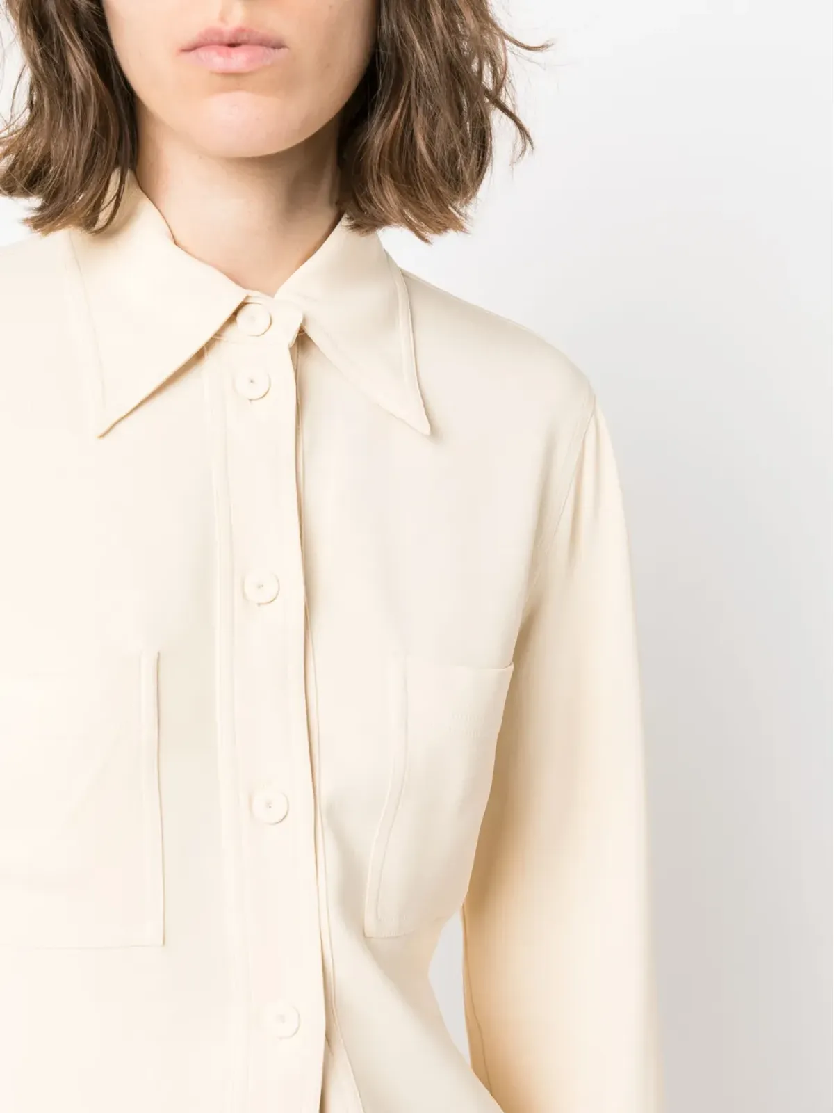 Stella McCartney ポインテッドカラー ボタンアップシャツ - 画像5