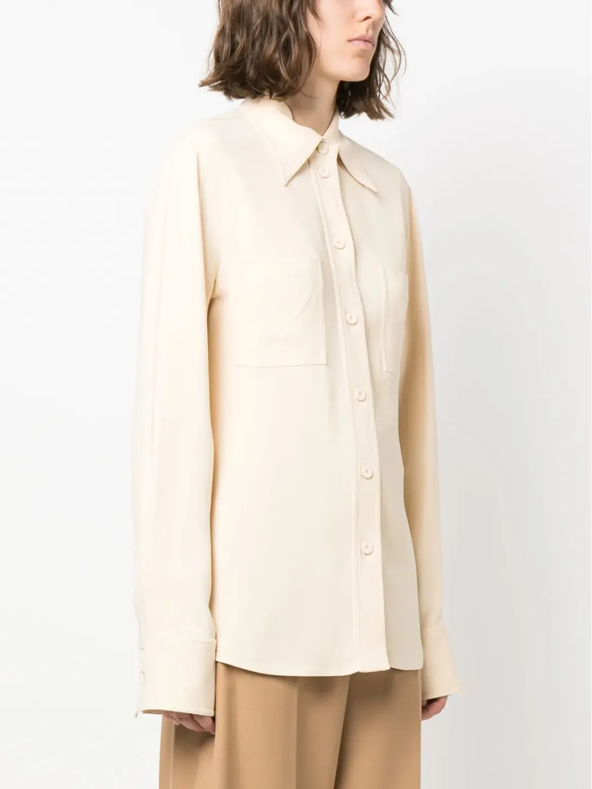 Stella McCartney ポインテッドカラー ボタンアップシャツ - 画像3
