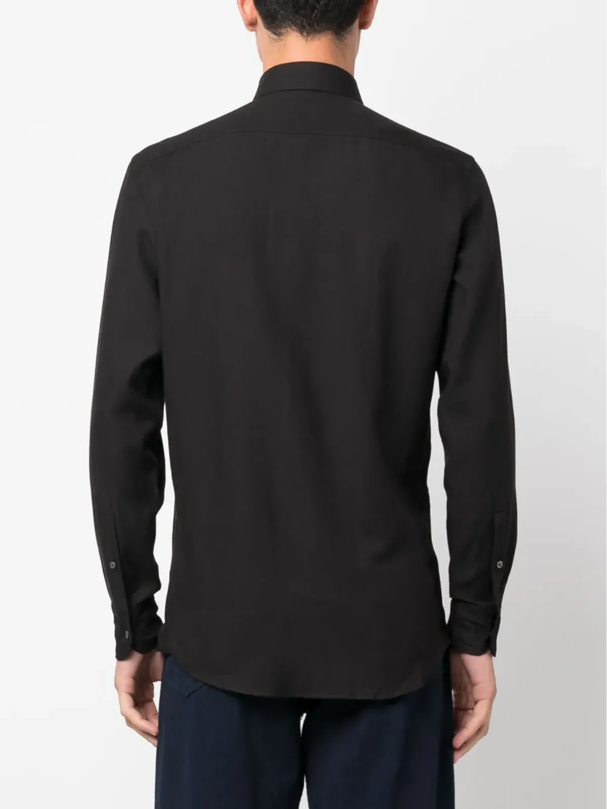 Zegna スプレッドカラー コットンカシミヤ シャツ - 画像4