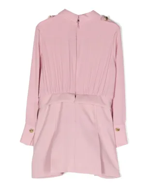 Elisabetta Franchi La Mia Bambina プリーツディテールの長袖ドレス - サムネイル2
