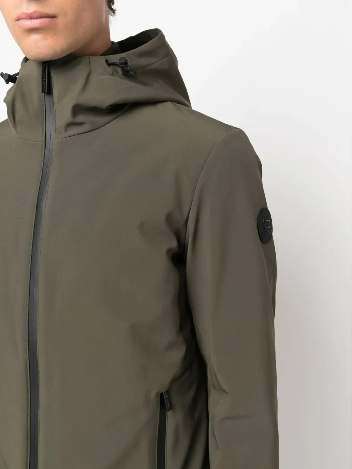 Woolrich ロゴパッチジップアップフードジャケット - 画像5