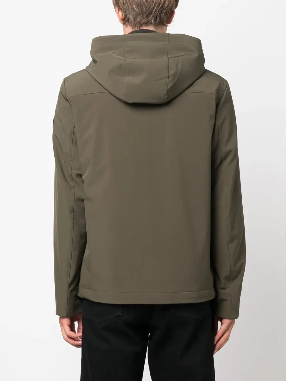 Woolrich ロゴパッチジップアップフードジャケット - 画像4