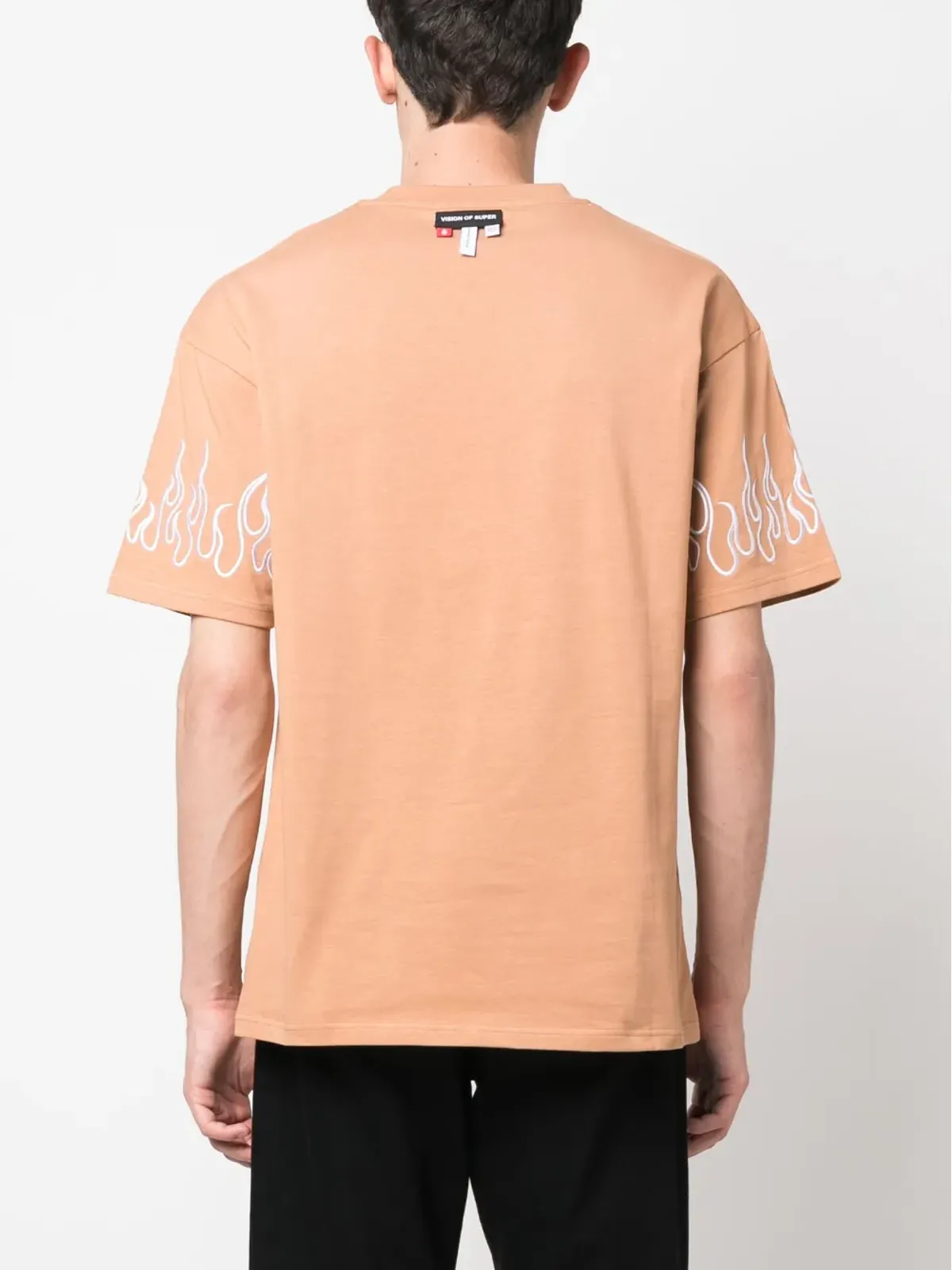 Vision Of Super 炎刺繍入りコットンTシャツ - 画像4