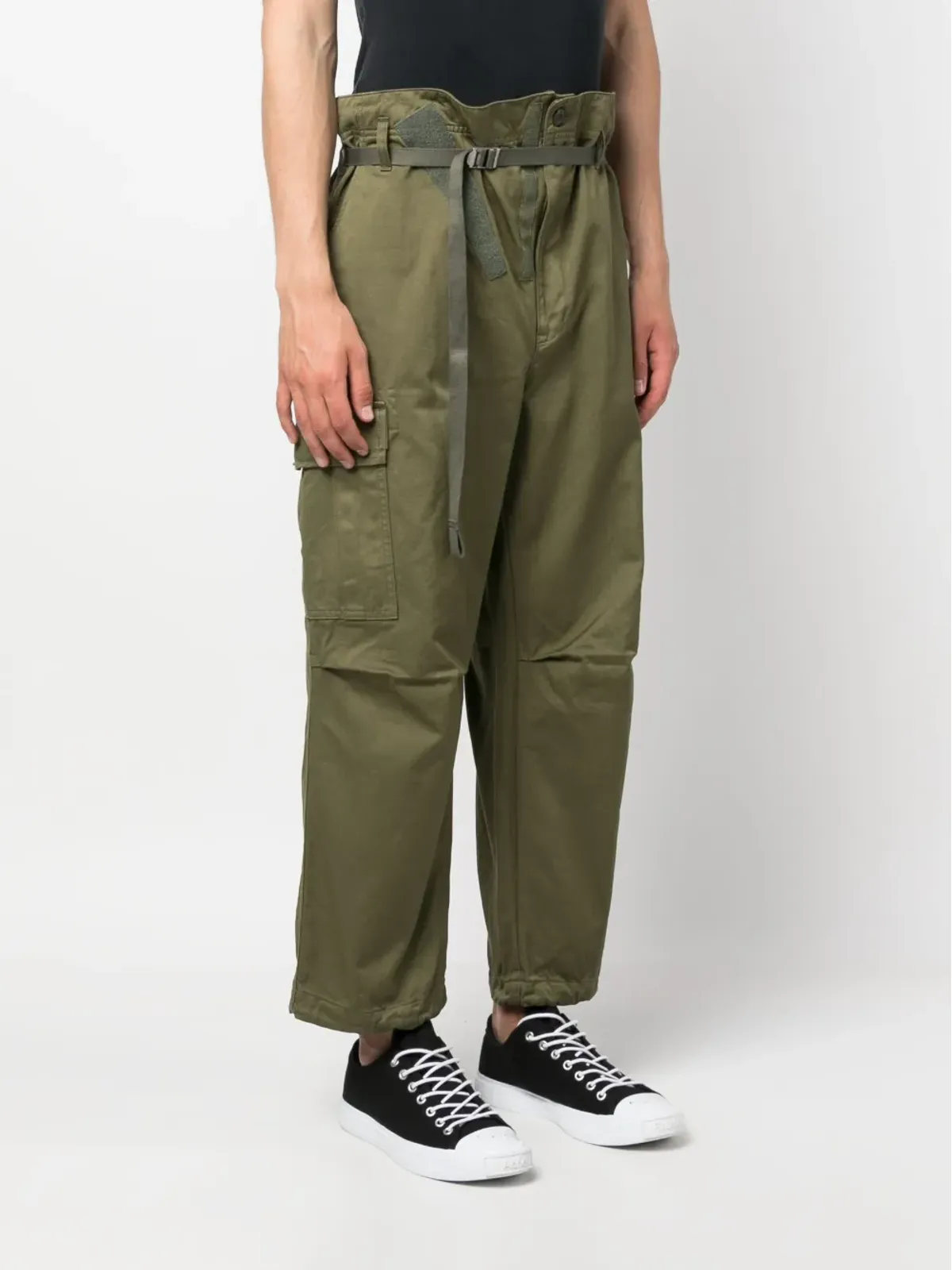 Comme des Garçons Homme ベルト付きテーパードカーゴパンツ - 画像3