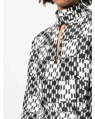 Karl Lagerfeld モノグラムジャカード・シルクドレス - ブラック - サムネイル5