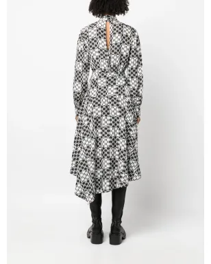 Karl Lagerfeld モノグラムジャカード・シルクドレス - ブラック - サムネイル4