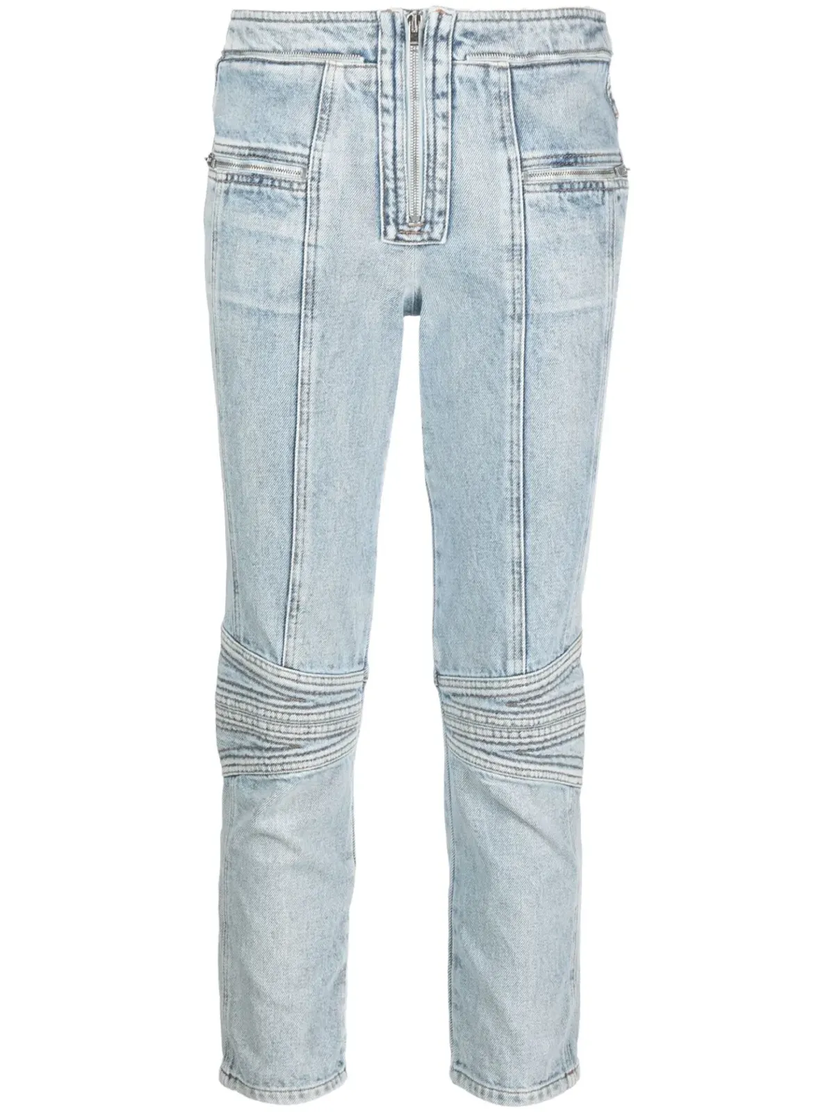 ISABEL MARANT ジップ装飾付きクロップドデニムジーンズ - 画像1