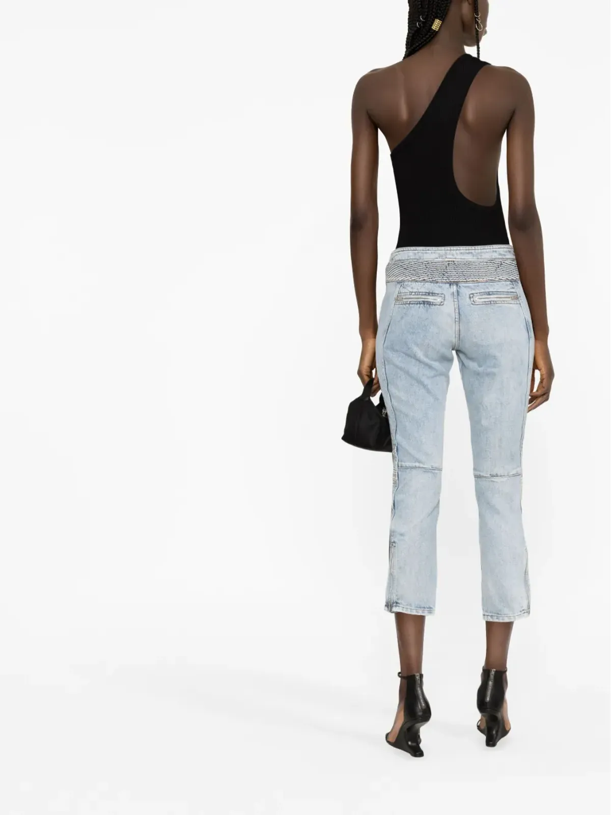 ISABEL MARANT ジップ装飾付きクロップドデニムジーンズ - 画像4