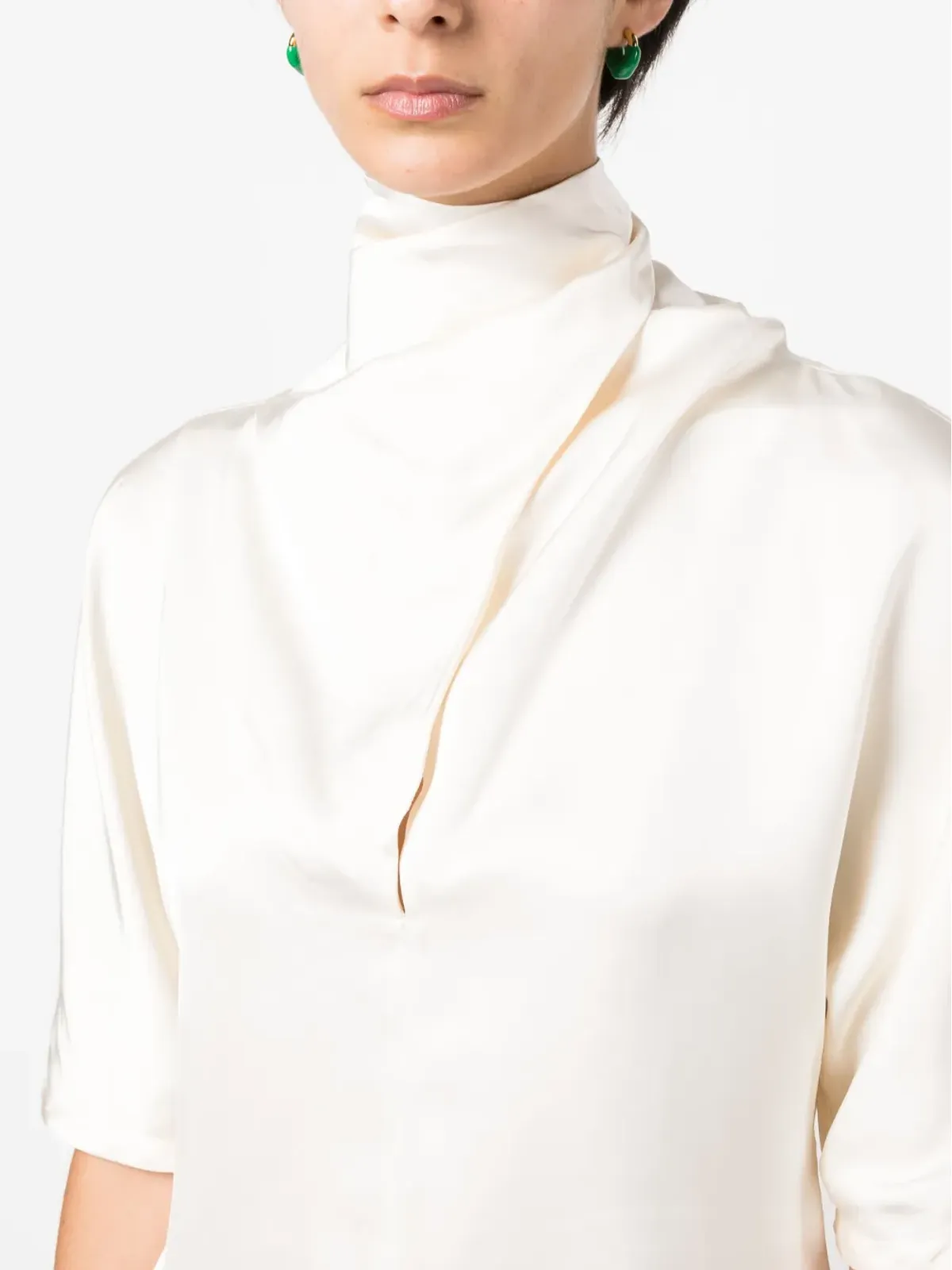 Jil Sander ハイネック シルク ブラウス - 画像5