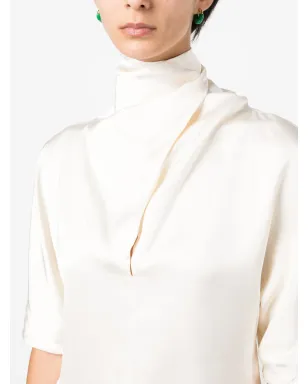 Jil Sander ハイネック シルク ブラウス - サムネイル5