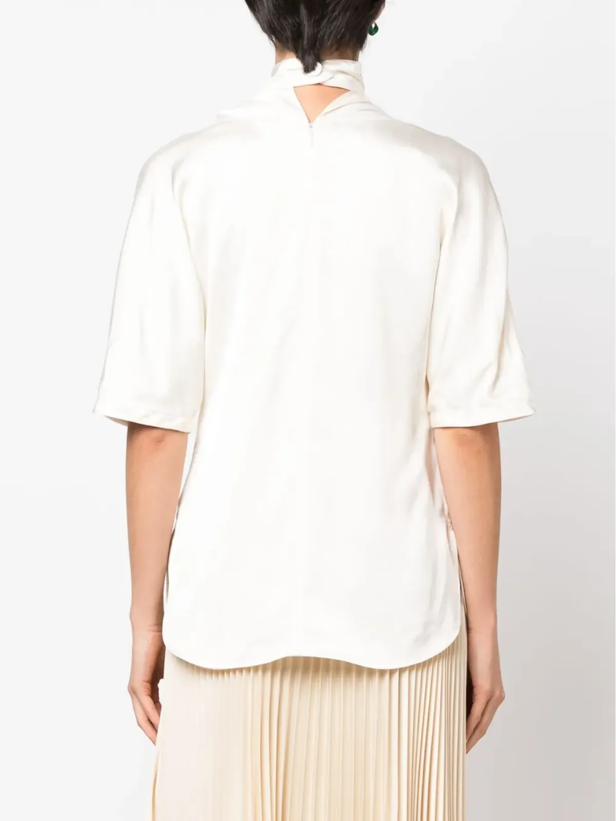 Jil Sander ハイネック シルク ブラウス - 画像4