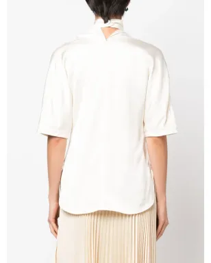 Jil Sander ハイネック シルク ブラウス - サムネイル4