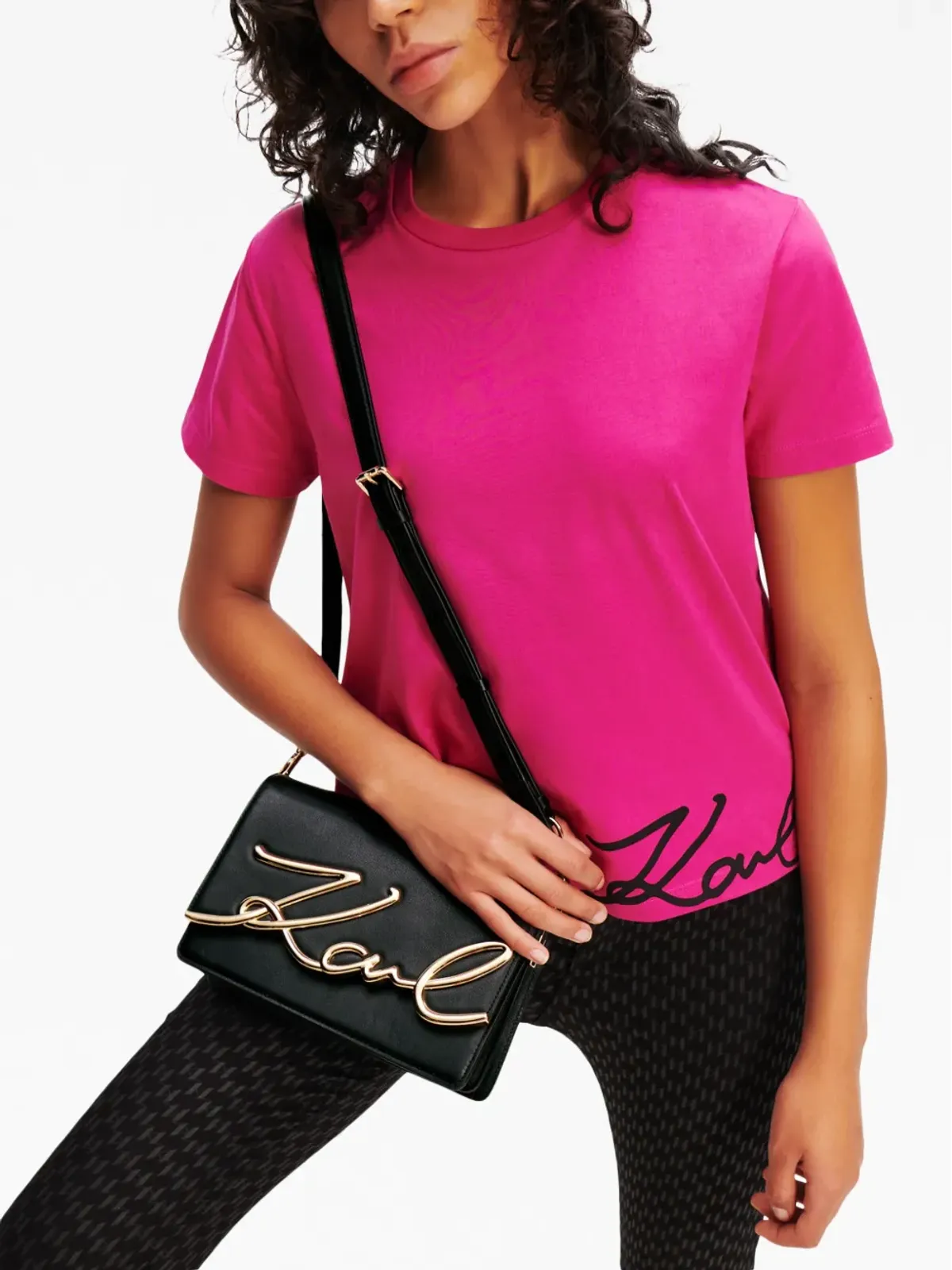 Karl Lagerfeld サインレザー ショルダーバッグ - 画像2