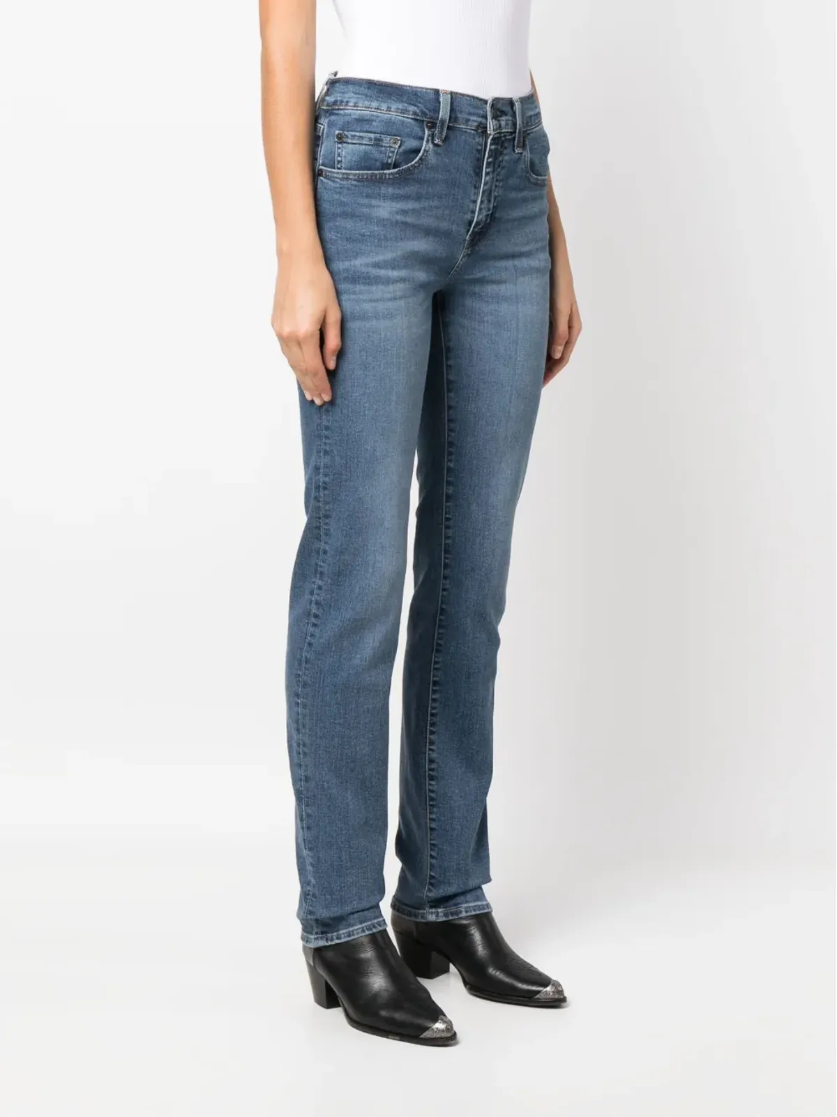Levi's 724 ハイライズ・スリムフィット ジーンズ - ブルー - 画像3