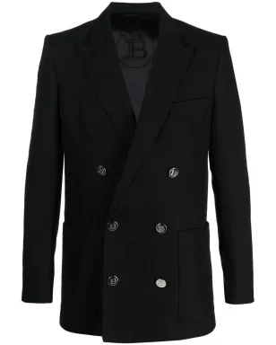 Balmain ダブルブレスト コットンブレザー（ブラック） - サムネイル1