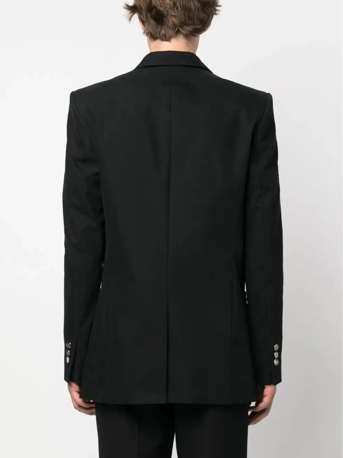 Balmain ダブルブレスト コットンブレザー（ブラック） - 画像4