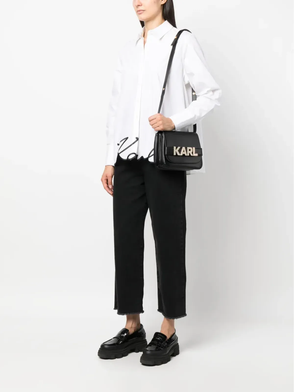 Karl Lagerfeld K/Letters ロゴプレート クロスボディバッグ - 画像2