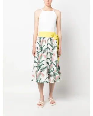 Maison Kitsuné リーフプリントのティアードコットンスカート - サムネイル2