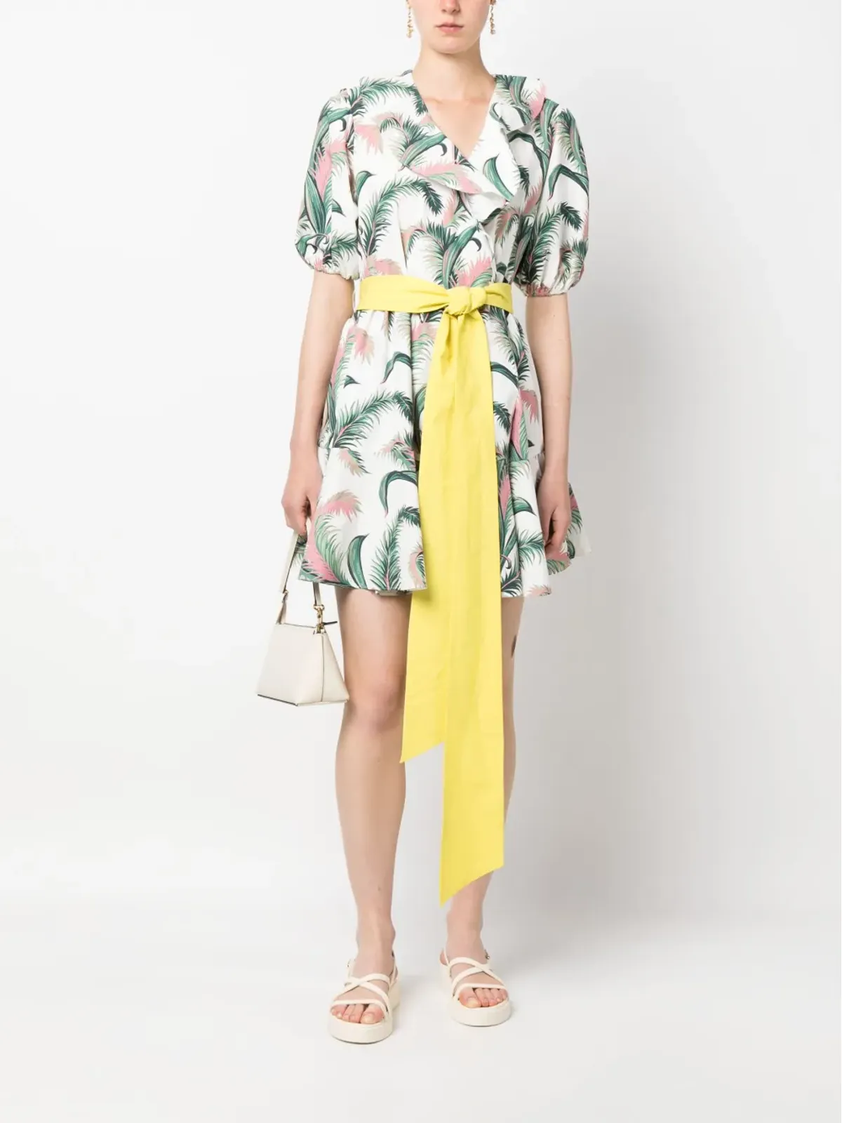 Maison Kitsuné リーフプリント ベルト付き ラップドレス - 画像2