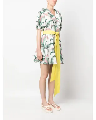 Maison Kitsuné リーフプリント ベルト付き ラップドレス - サムネイル3