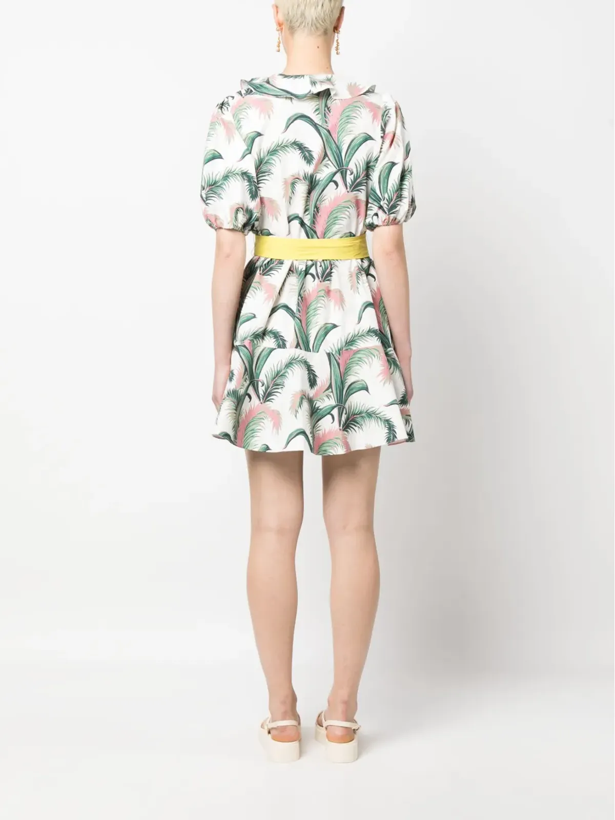 Maison Kitsuné リーフプリント ベルト付き ラップドレス - 画像4