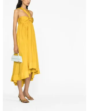 ZIMMERMANN デヴィ ハルターネック アシンメトリードレス - イエロー - サムネイル2
