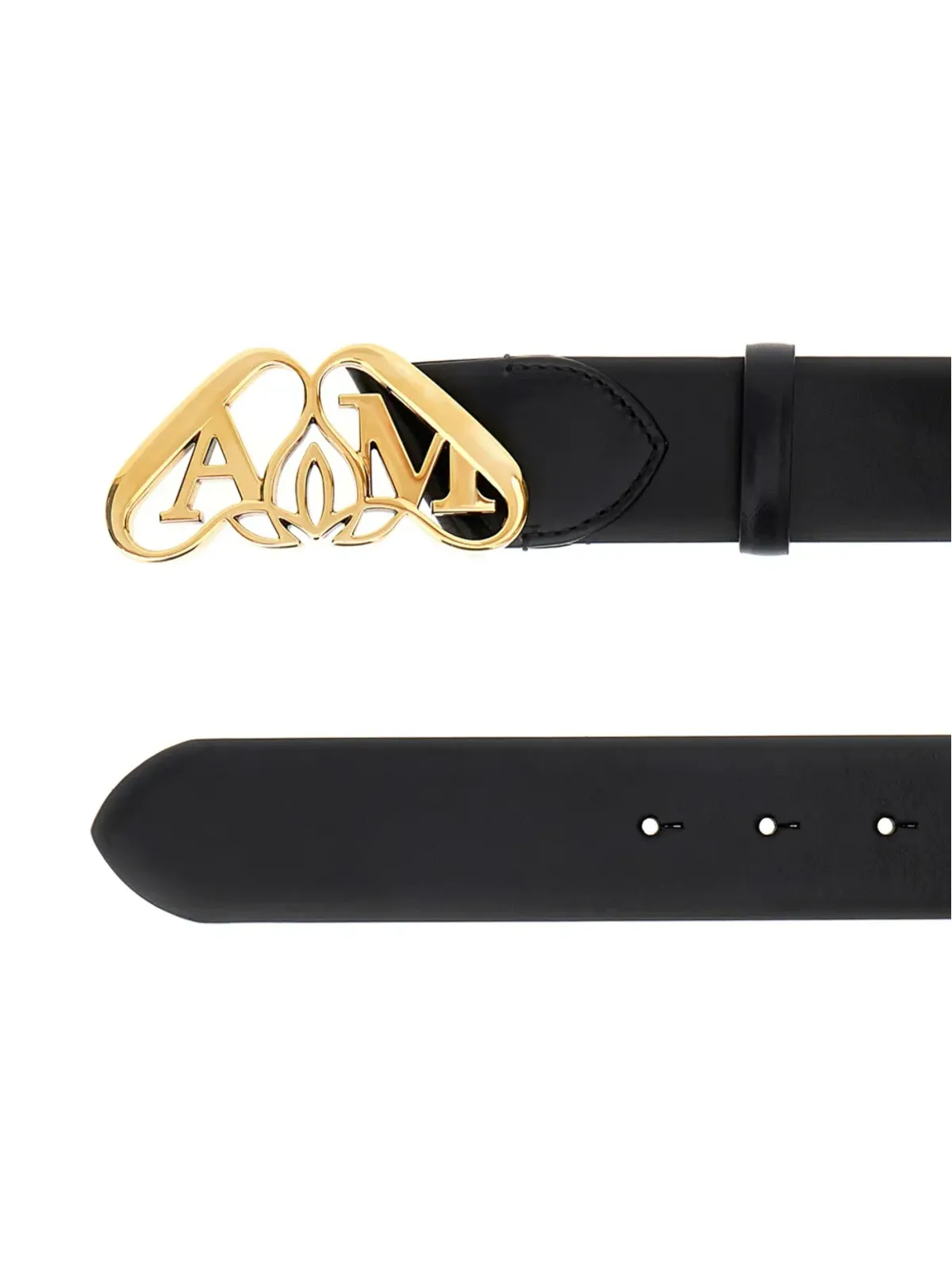 Alexander McQueen シールバックル レザー ベルト ブラック - 画像2