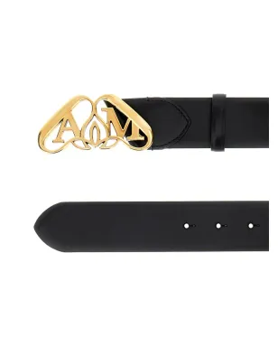 Alexander McQueen シールバックル レザー ベルト ブラック - サムネイル2