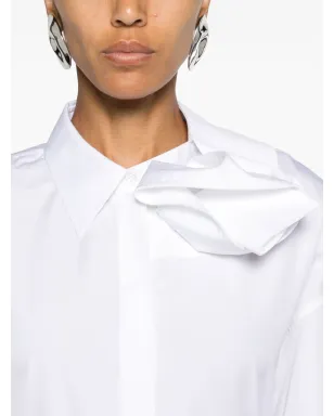 Alexander McQueen Orchid-appliqué poplin shirt - White - サムネイル5