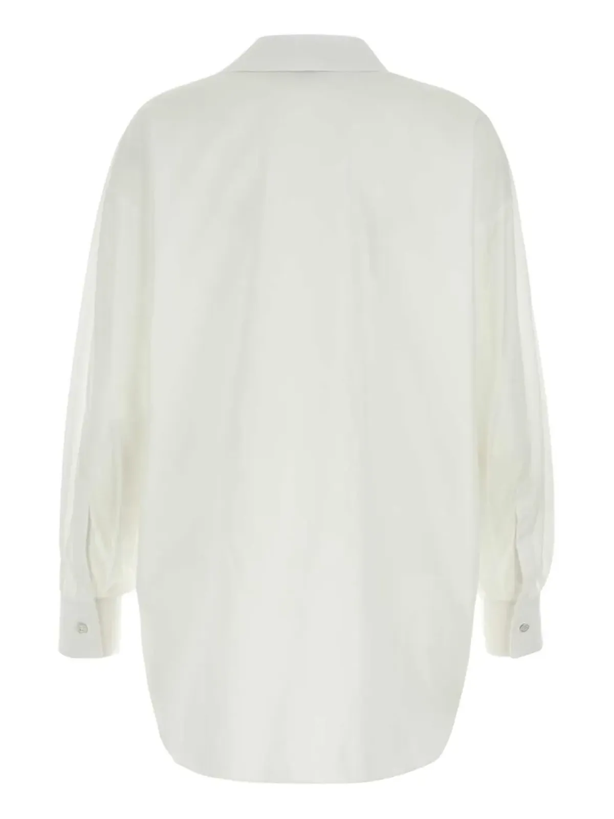 Alexander McQueen Orchid-appliqué poplin shirt - White - 画像2