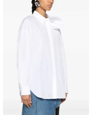 Alexander McQueen Orchid-appliqué poplin shirt - White - サムネイル3