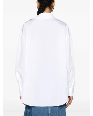 Alexander McQueen Orchid-appliqué poplin shirt - White - サムネイル4