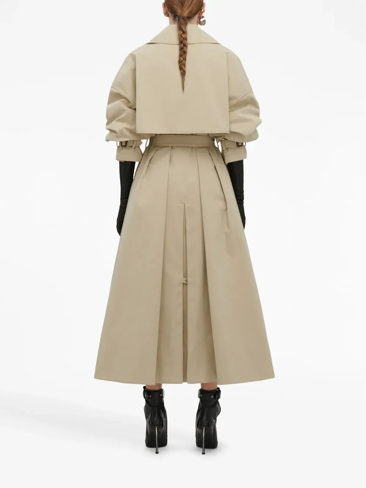 Alexander McQueen Aラインプリーツトレンチコート - 画像4
