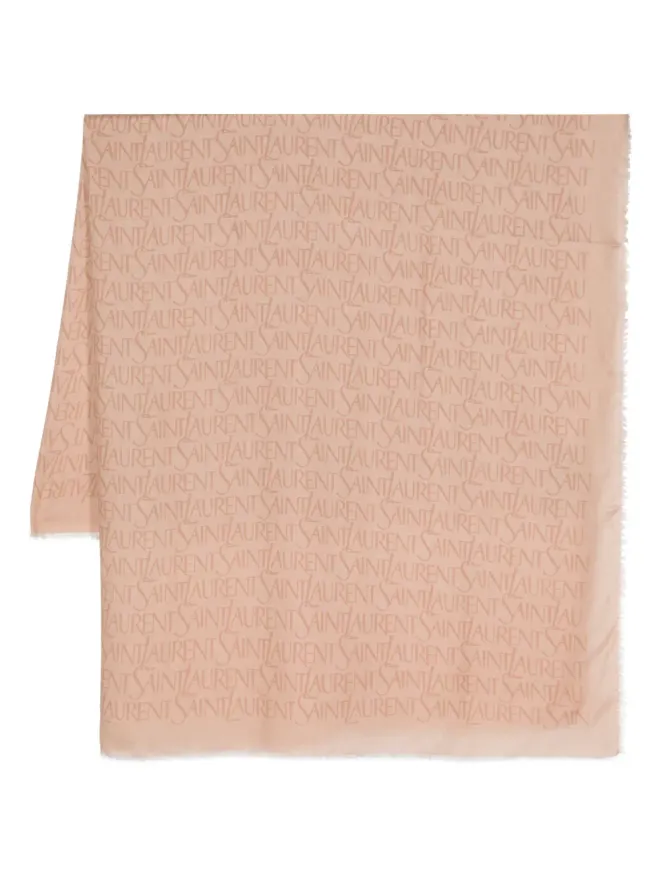Saint Laurent Saint Laurent ロゴジャガードスカーフ - ブラウンの商品画像
