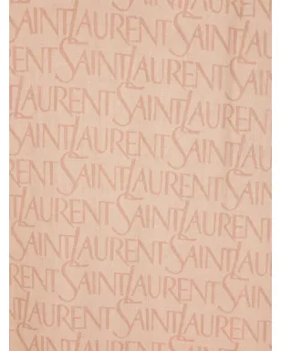 Saint Laurent ロゴジャガードスカーフ - ブラウン - サムネイル2