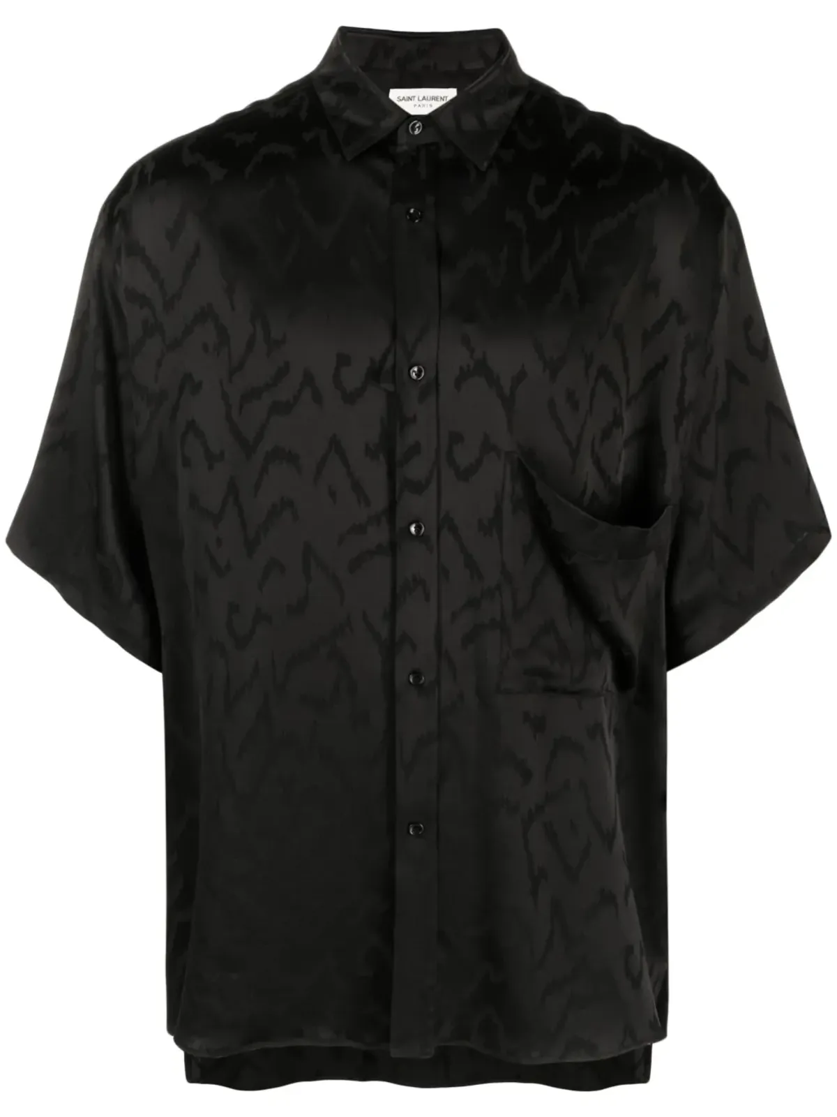 Saint Laurent ジャカード柄半袖シャツ - Black - 画像1