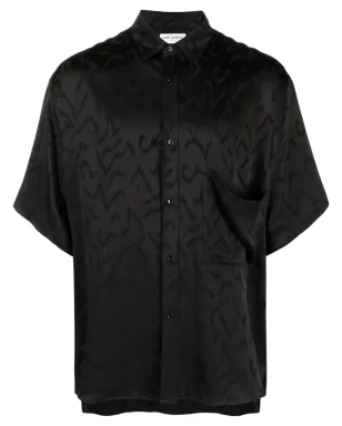 Saint Laurent ジャカード柄半袖シャツ - Black - サムネイル1