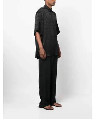 Saint Laurent ジャカード柄半袖シャツ - Black - サムネイル3