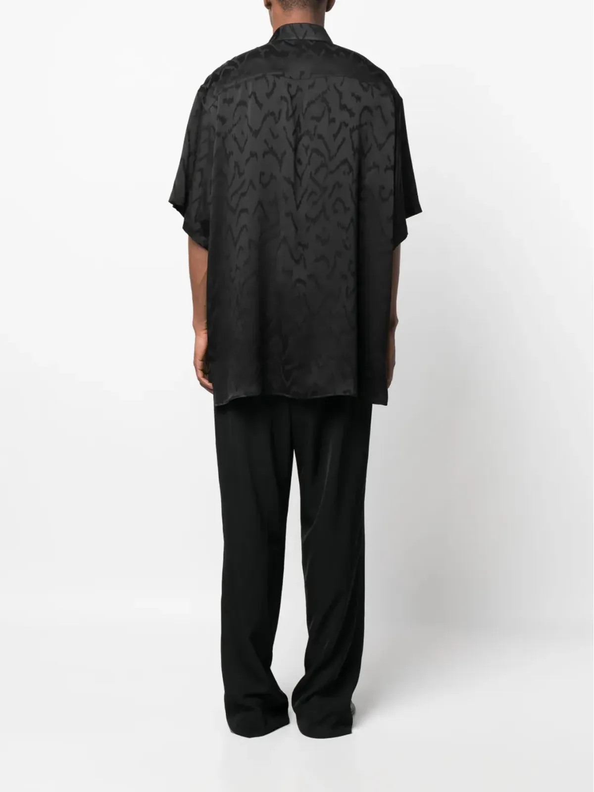 Saint Laurent ジャカード柄半袖シャツ - Black - 画像4