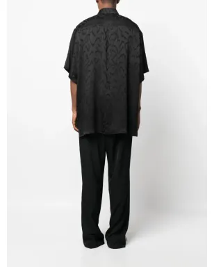 Saint Laurent ジャカード柄半袖シャツ - Black - サムネイル4