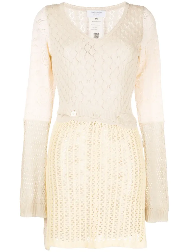 Marine Serre Marine Serre パッチワーク crochet ミニドレス - イエローの商品画像