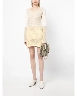 Marine Serre パッチワーク crochet ミニドレス - イエロー - サムネイル2